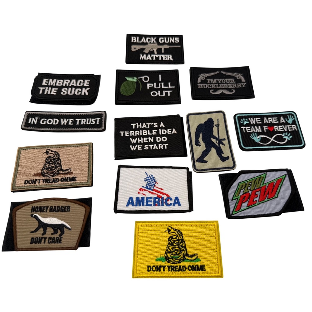 Tactical Morale Patches Adult Multicolor Gadsden Honey Badger 13pc
